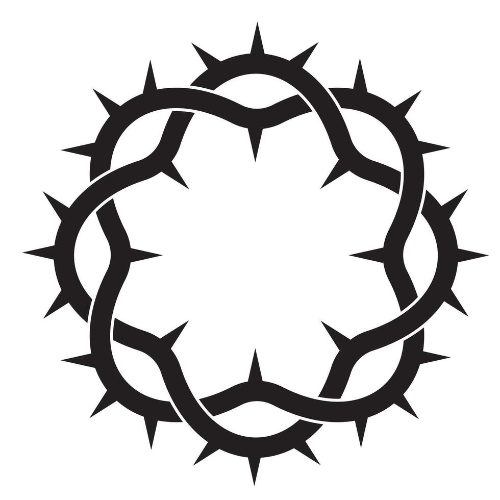 crown of thorns silhouette flat symbol vector