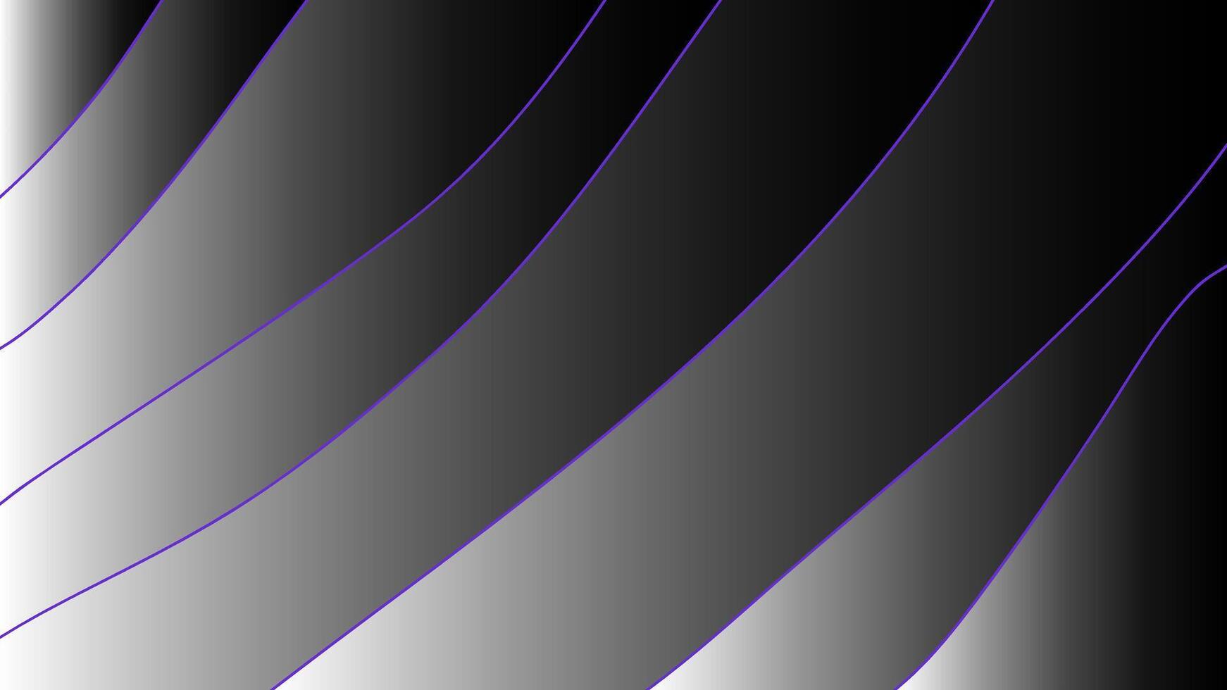 Black and white gradient waves with purple accent lines on abstract background showcasing futuristic minimal tech design vector