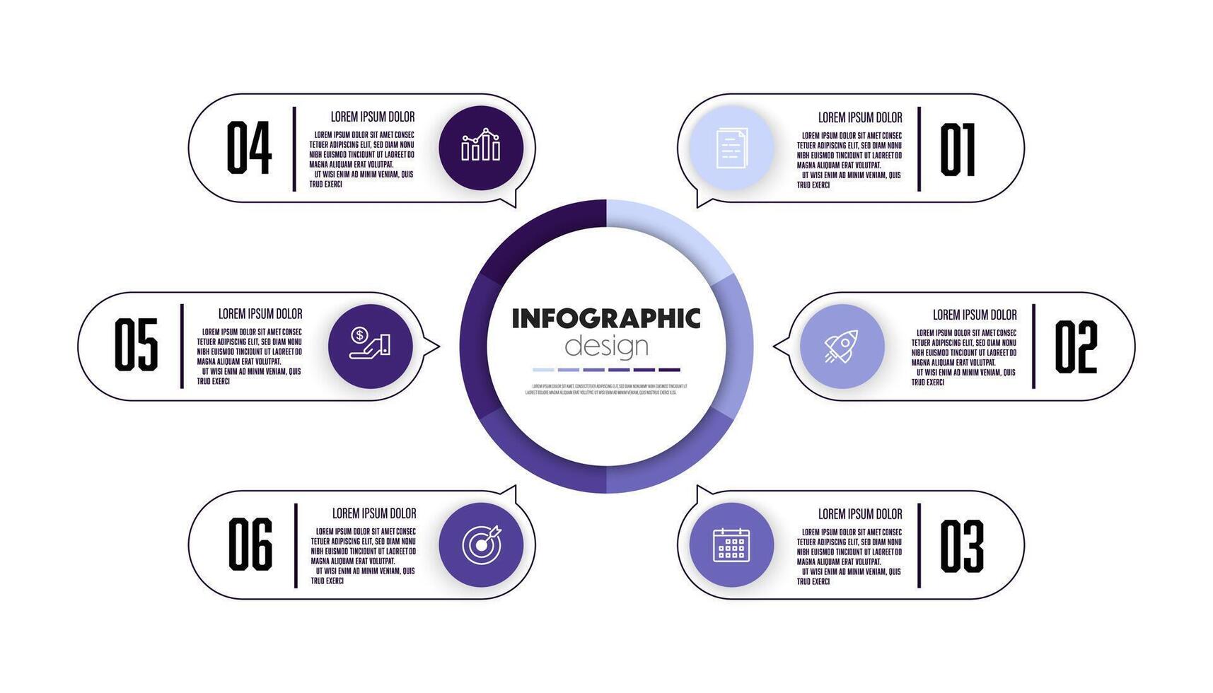 infographics template diagrams presentations and business concept charts with 6 options vector