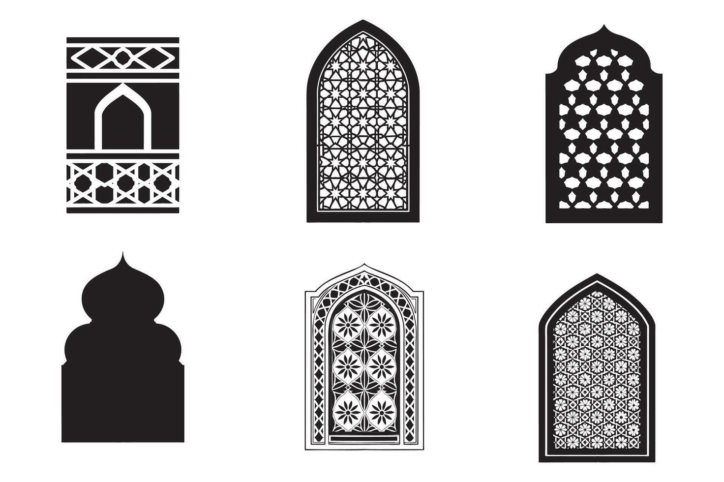 Intricate Middle Eastern Window Art vector