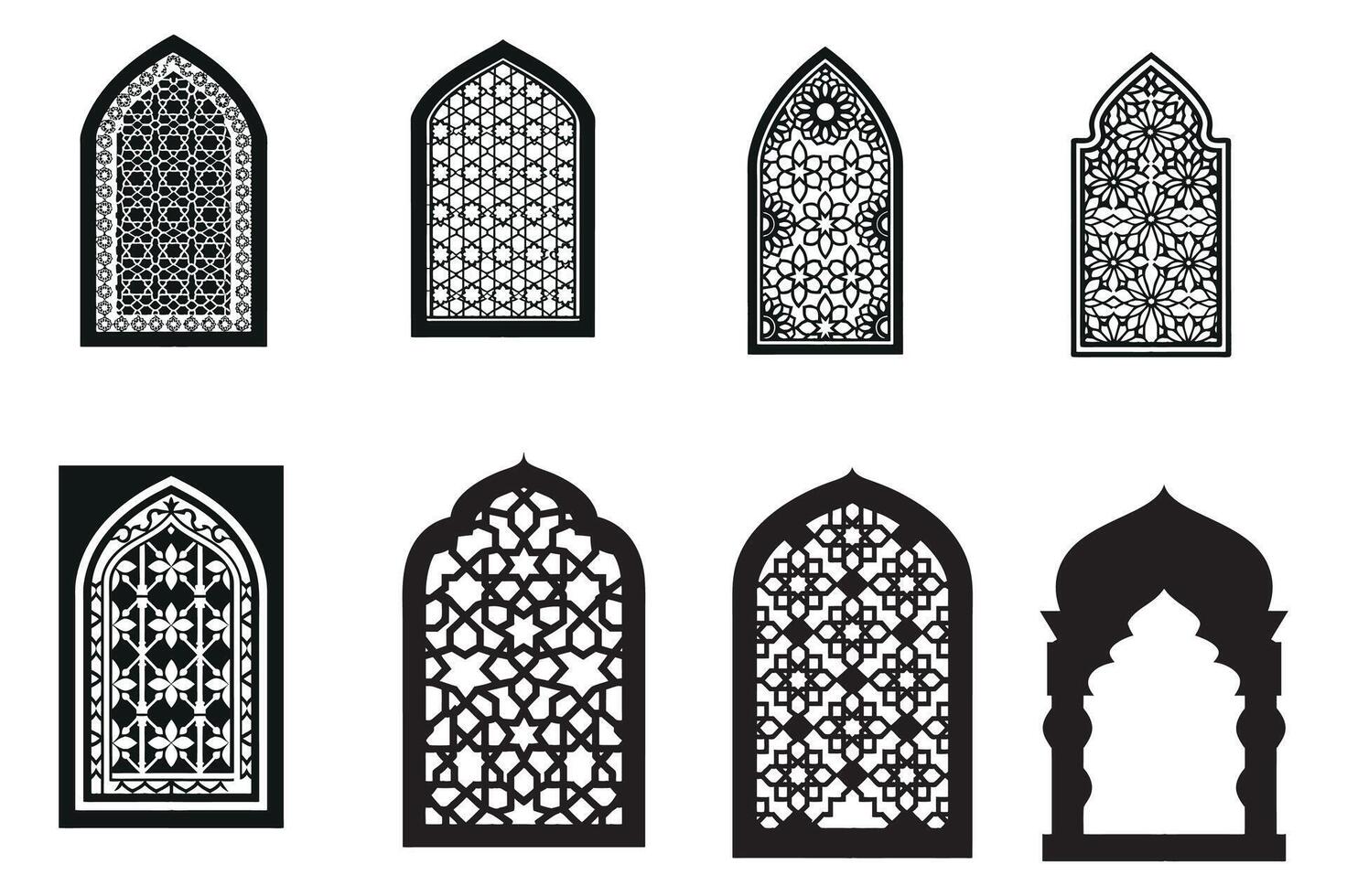 Classic Arch Pattern Window Artwork vector