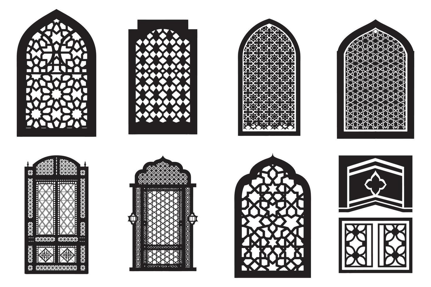 Muslim Architecture Window Outline vector