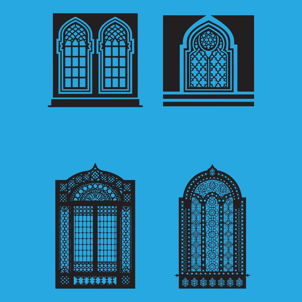 Arabic Style Window Pattern Graphic vector
