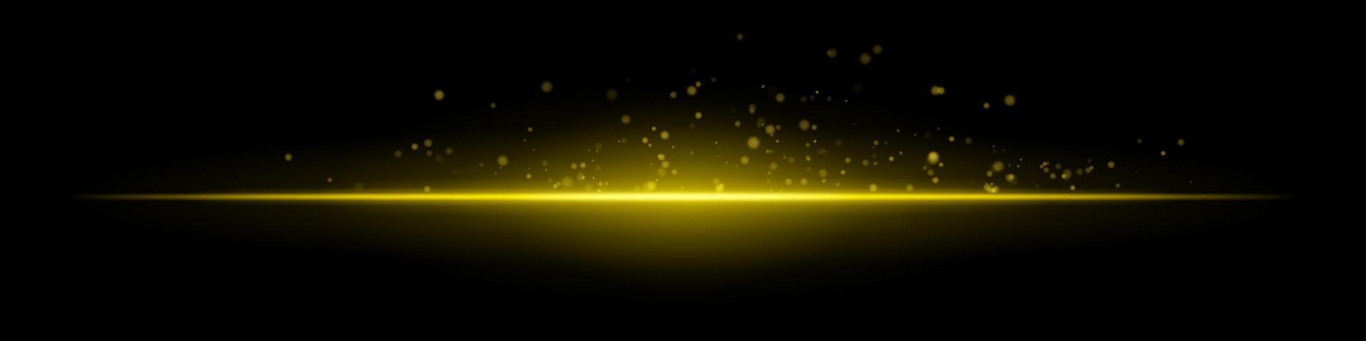 Golden light on black background illustration vector