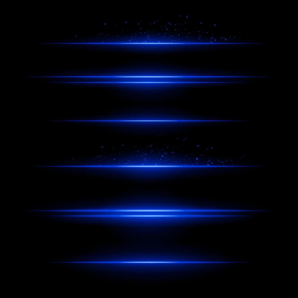 Blue glowing lines on black background vector