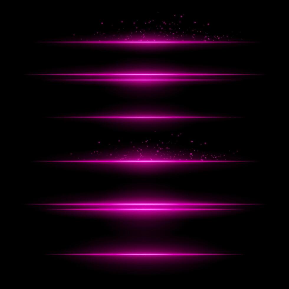 A set of four pink neon lights on a black background vector