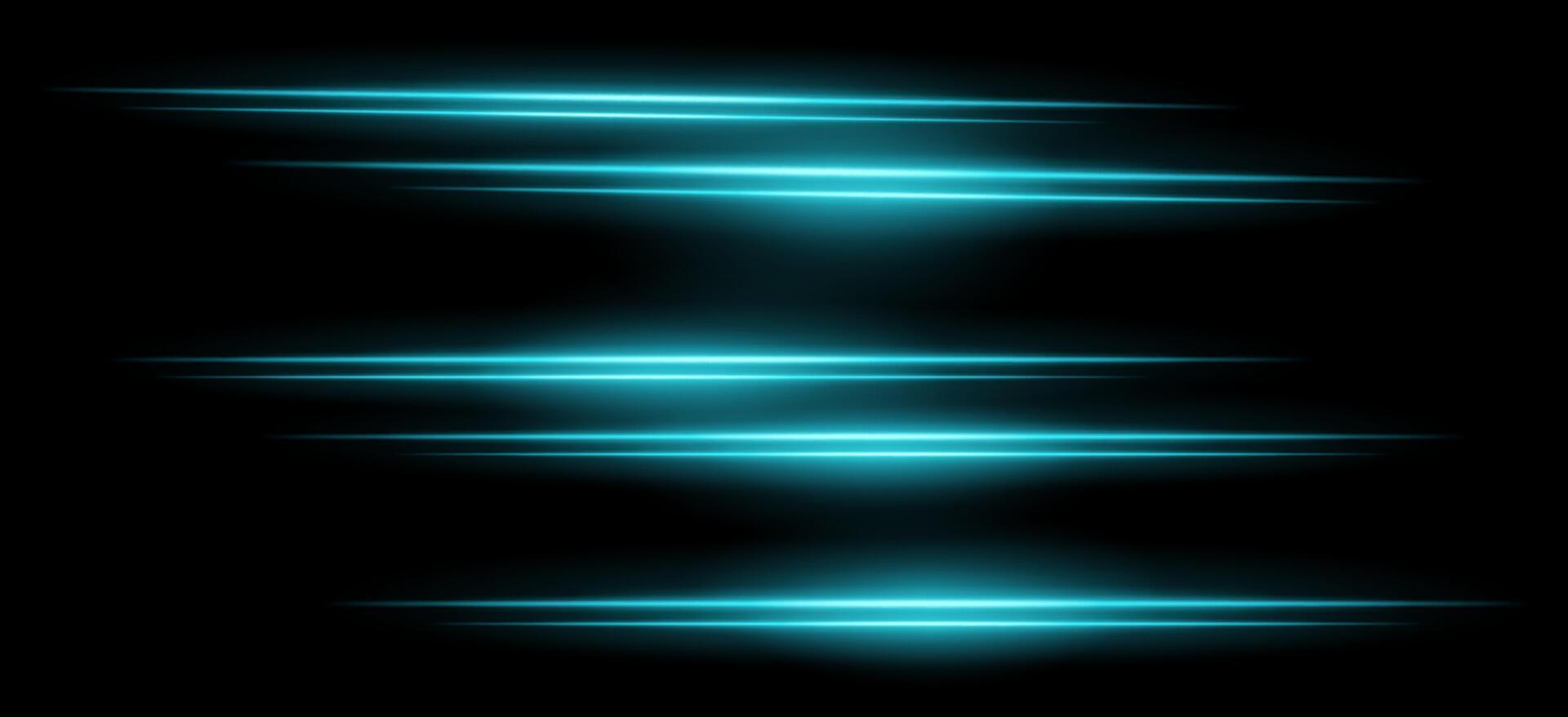 A glowing blue light line on a black background vector