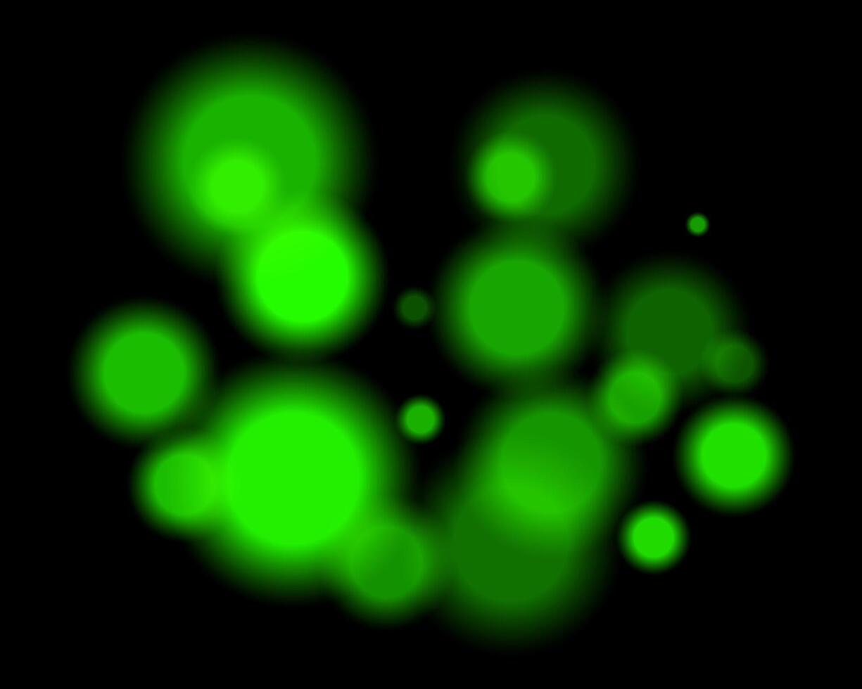 A green glow is seen in the dark vector