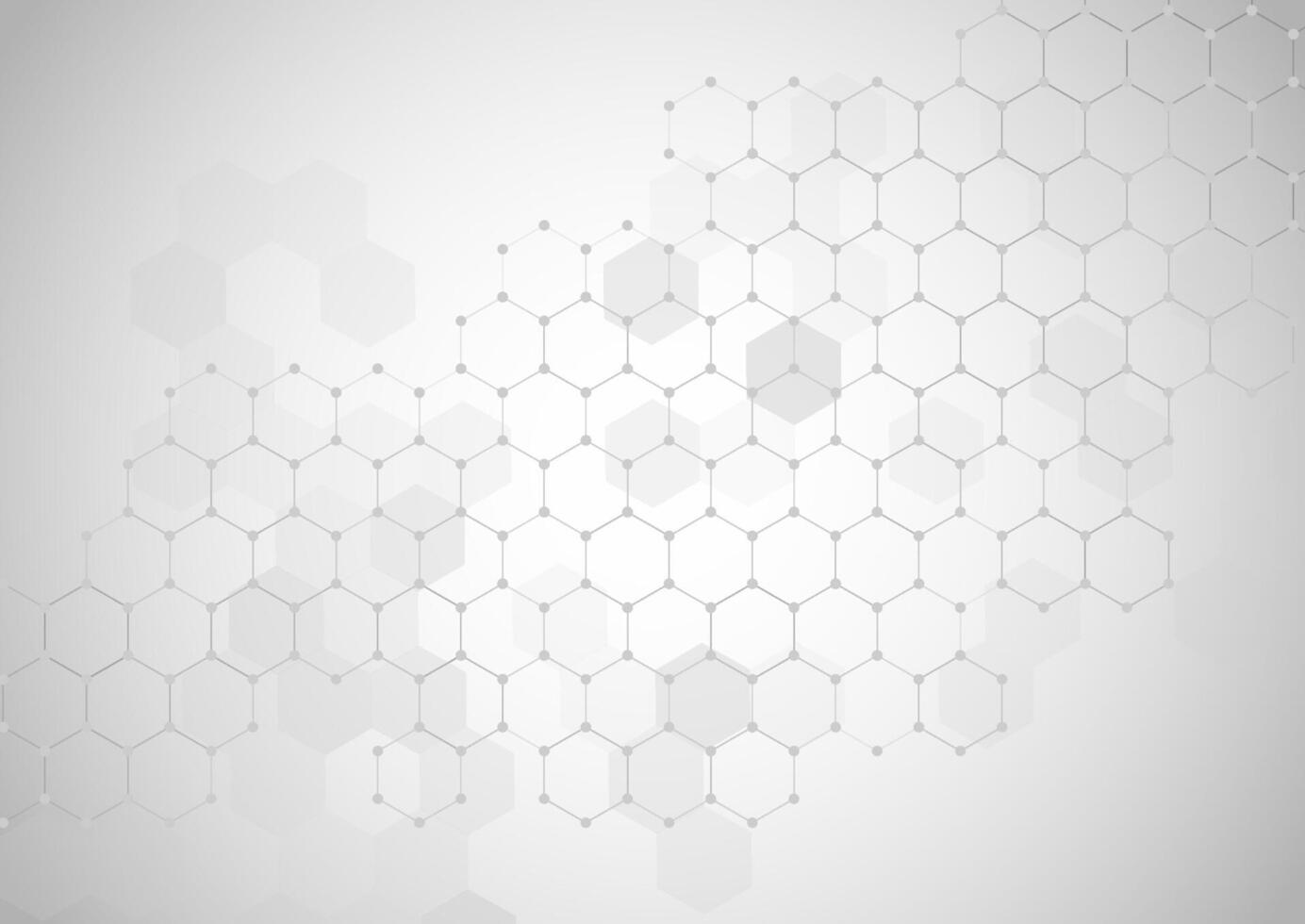 Abstract background with hexagonal grid design with dots vector