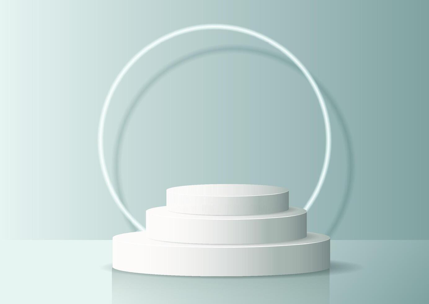 Pastel Green display background with empty podium vector