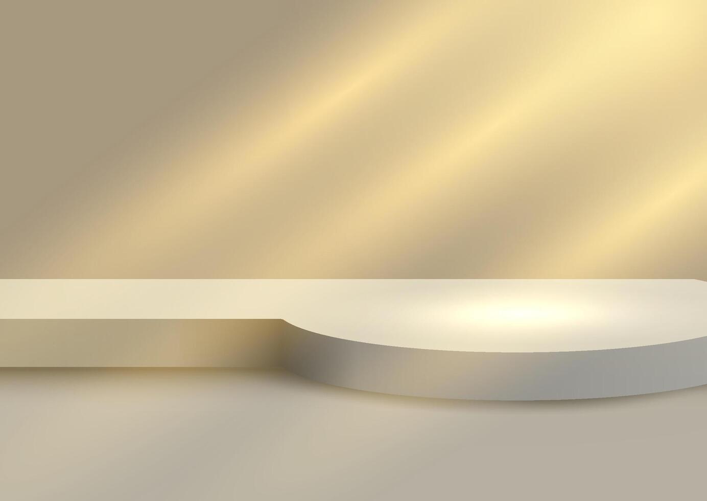 Display background with empty stage with lights shining down vector