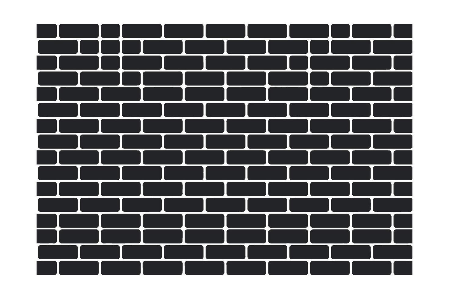 Seamless Dark Brick Wall Pattern Background Texture for Interior or Exterior Design and Architectural Visualization Projects with Rounded Edges and Clean Lines vector