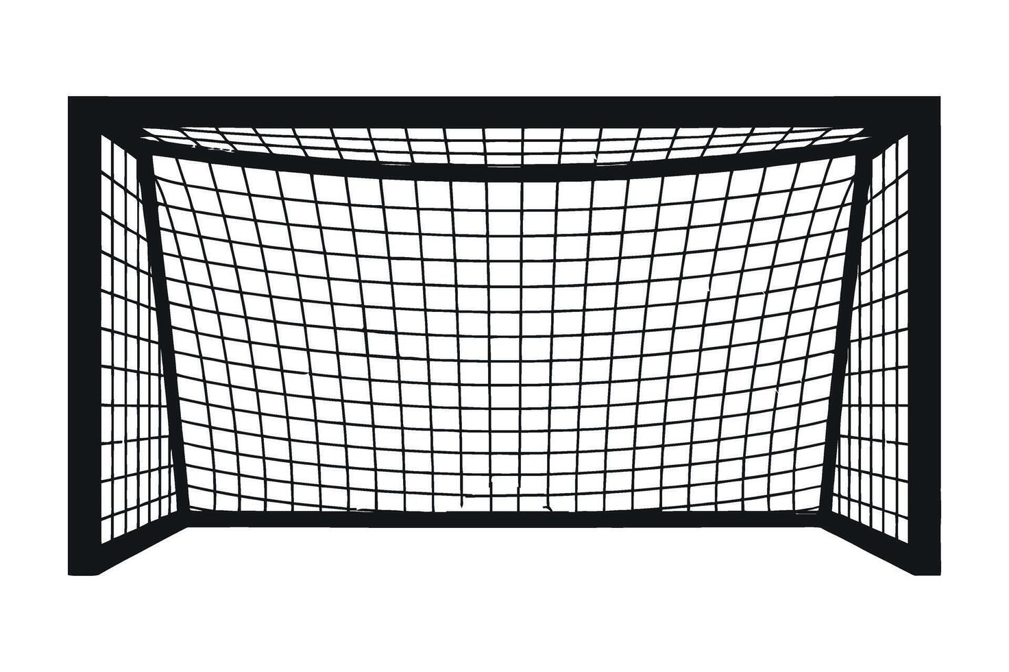 Black and White Soccer Goal Illustration on White Background Perfect for Sports Graphics Design Elements and Football Related Projects vector