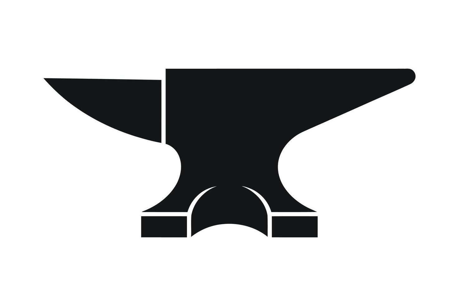 Black Silhouette of an Anvil on a White Background Representing Blacksmithing Metalworking and Industrial Craftsmanship in a Simple and Bold Design vector