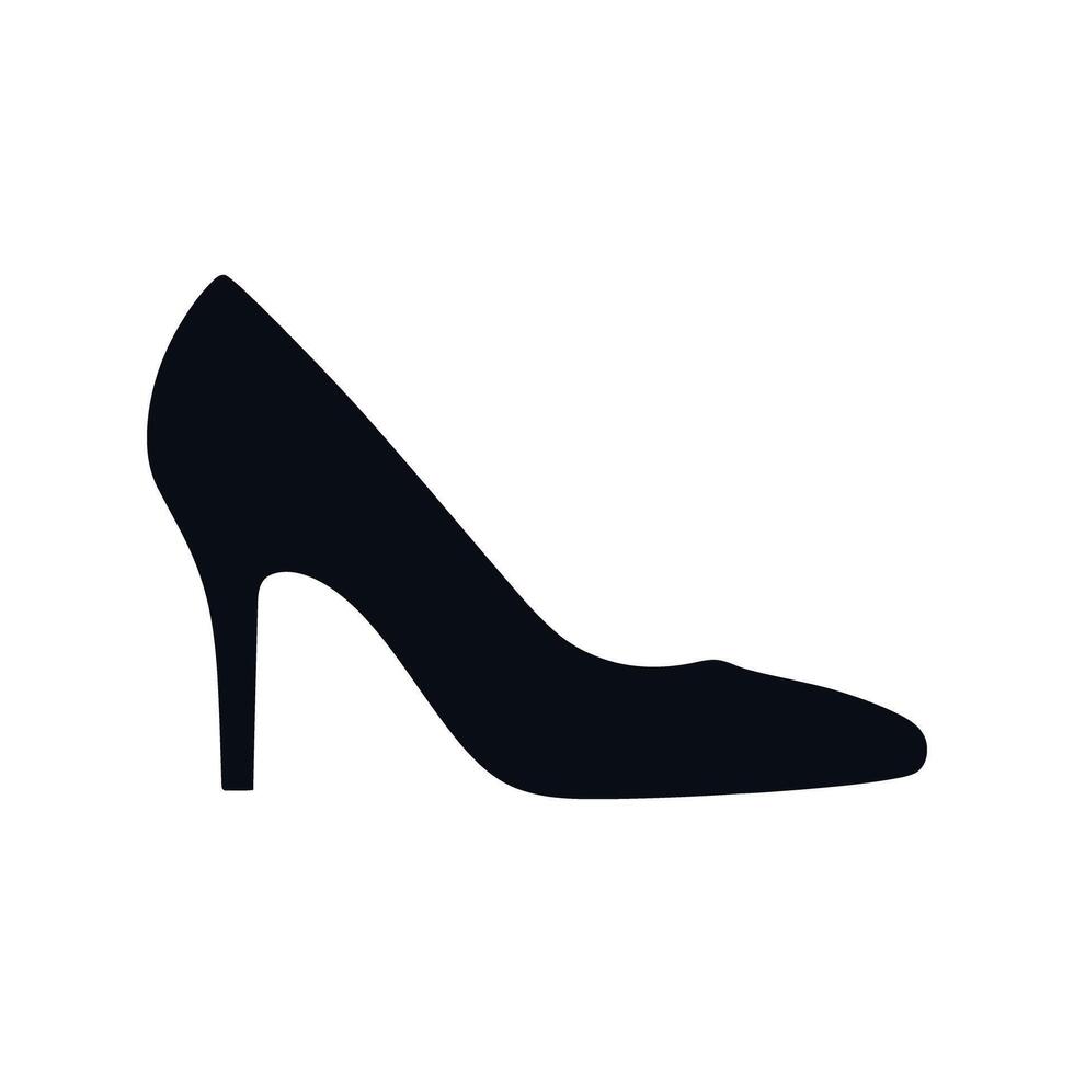 Elegant High Heel Shoe Silhouette for Fashion Style and Design Projects on a Clean White Background vector