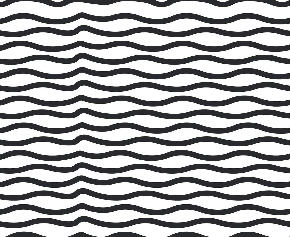 Seamless Wavy Lines Pattern in Black and White Abstract Wave Background Modern Design Simple Graphic Illustration for Wallpaper Fabric or Textile Design Project vector