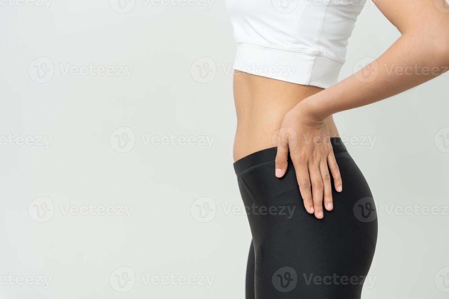 Women showing results of diet. Beautiful shape. female show shape body have a reduced waist size after under going a weight loss corse. balance, routines, exercise. photo