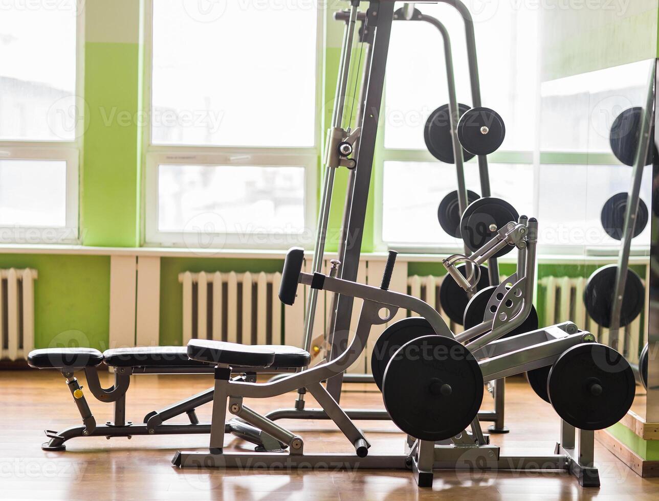 Gym interior with equipment photo
