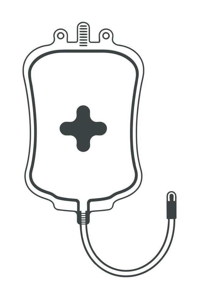 Blood Bag Icon for Medical and Healthcare Related Design Projects in Minimalist Style on White Background vector