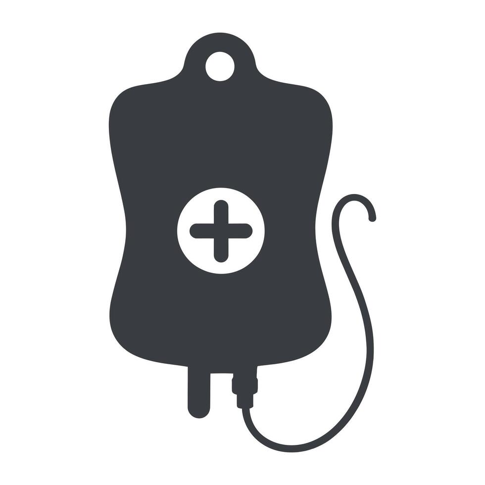 Blood Bag Icon Illustration for Medical and Healthcare Concepts Donation Transfusion and Treatment Symbol Isolated on White vector