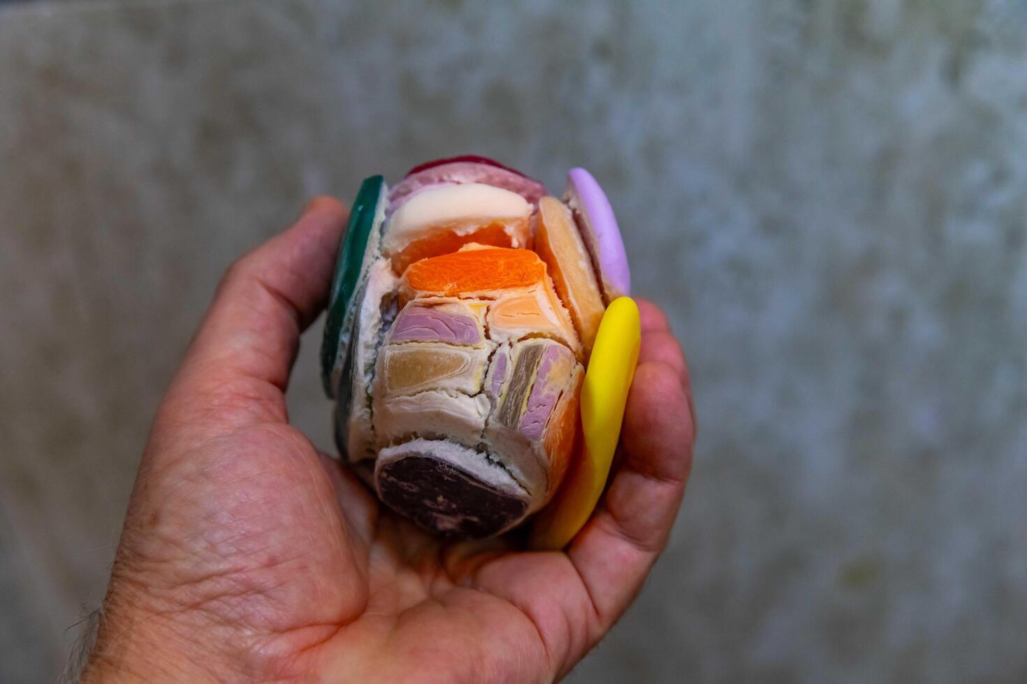 Ball with agglomeradod for soaps used for use and economy, anti -decarction, creativity. photo