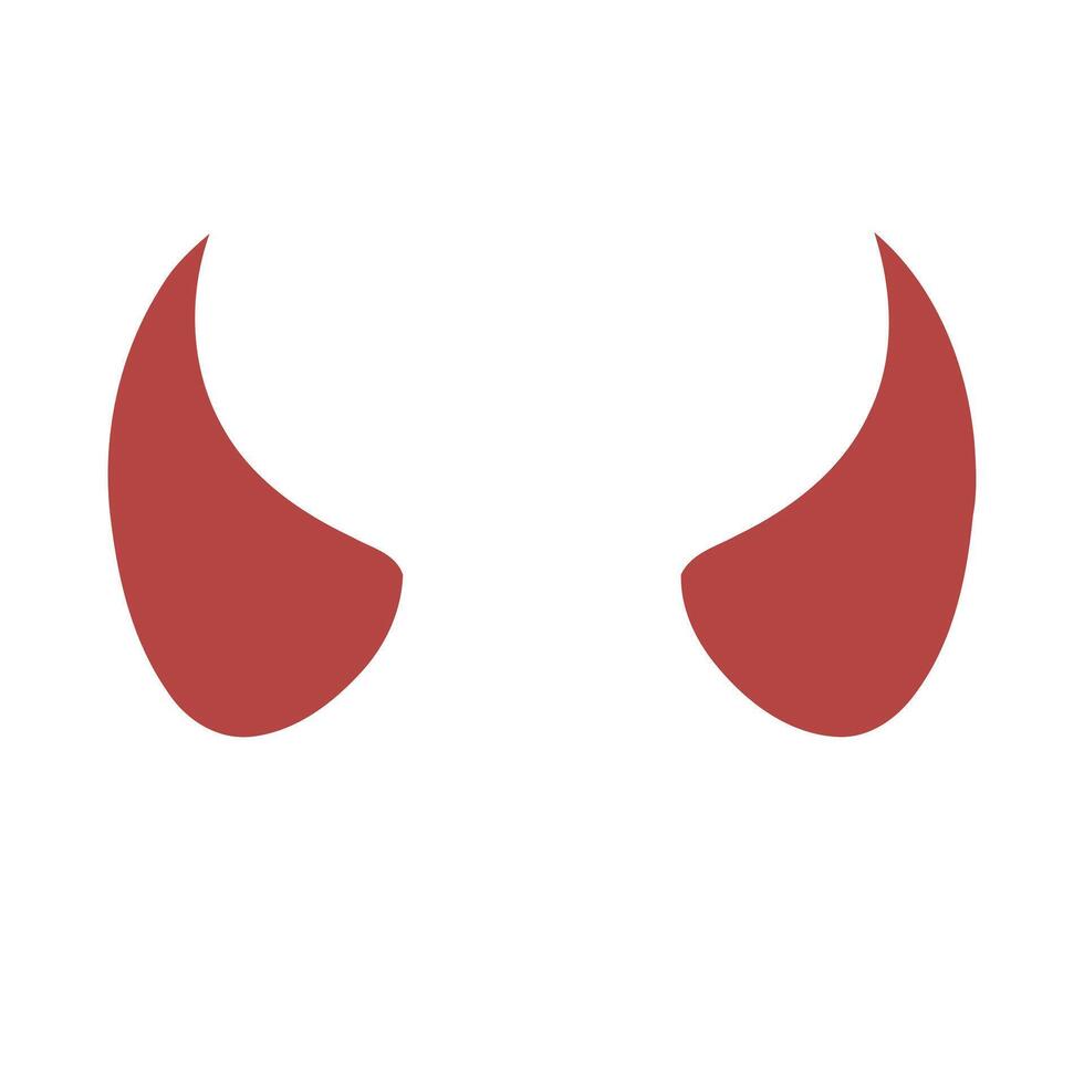 Simple Red Devil Horns Isolated on White Background Ideal for Halloween or Themed Party Decorations and Graphic Design Projects vector