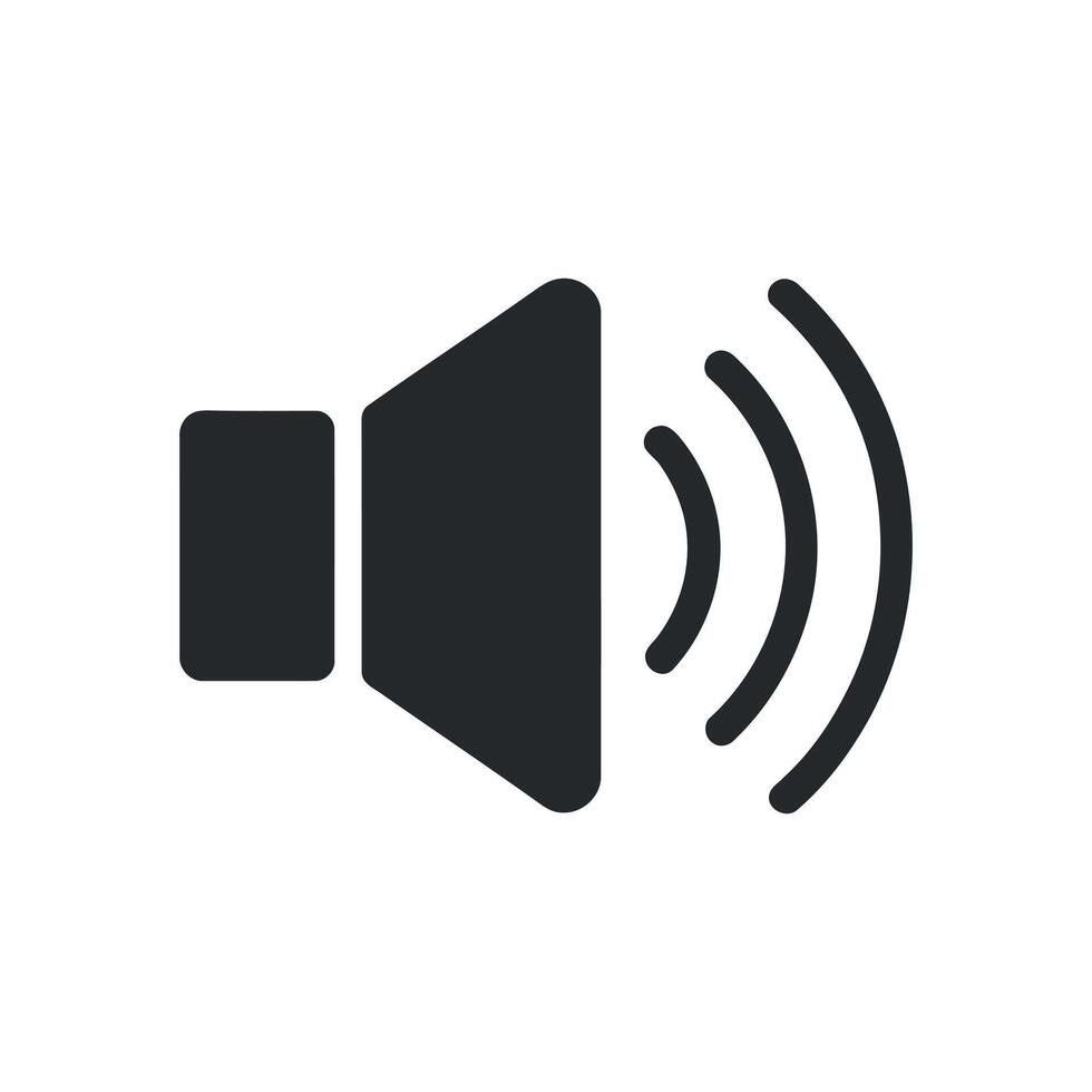 Sound Icon Illustration with Soundwaves Signifying Volume and Audio Output for Mobile Apps and Websites Design Elements vector