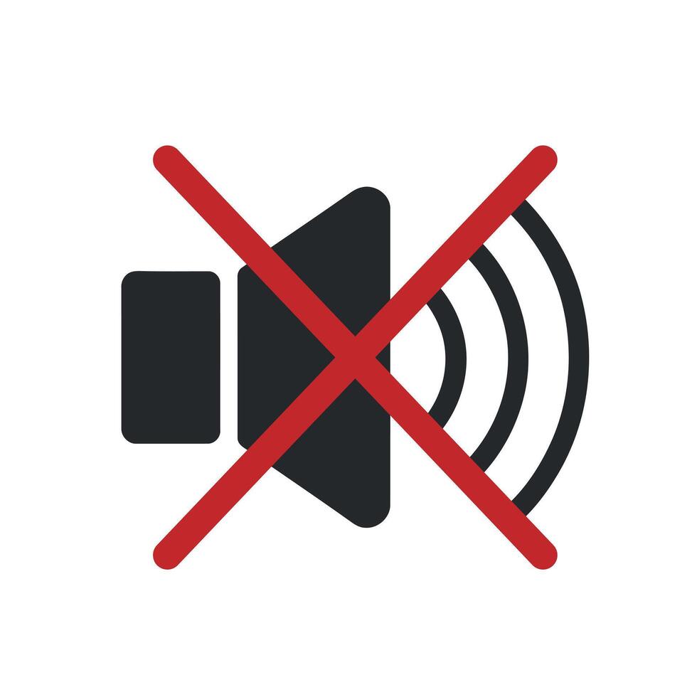 Mute Speaker Icon with a Red Line Through It Representing Silence or Sound Off Illustration vector