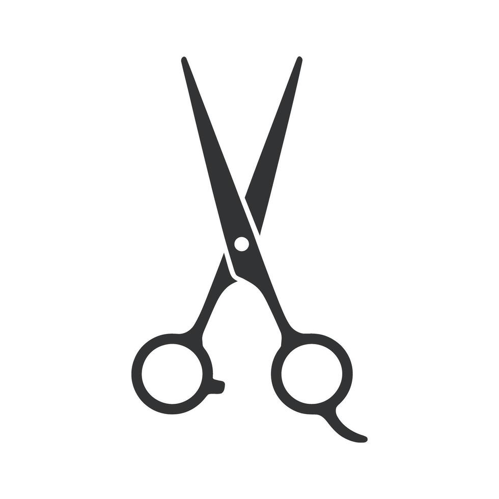 Isolated Silhouette of Hairdressing Scissors on White Background for Hair Salon and Barber Shop Related Projects and Designs with Copy Space vector