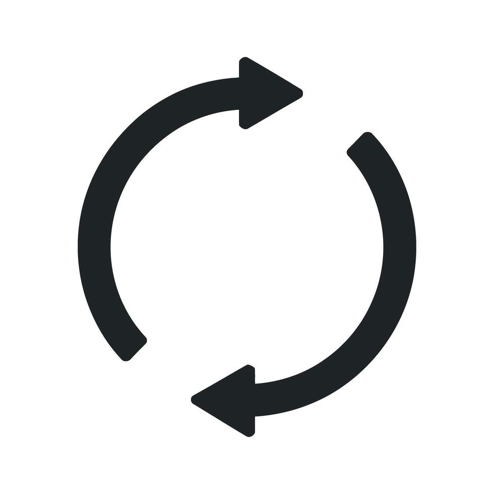 Circular Arrows Rotating in Opposite Directions Representing Recycling Refreshing Reloading or Synchronization for User Interface Design and Web Development vector