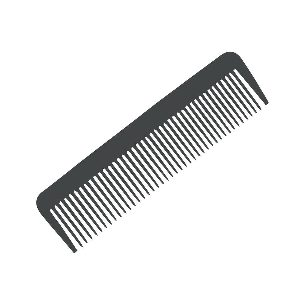 Simple Dark Gray Comb on a White Background Hair Styling and Personal Grooming Concept Isolated Object Illustration vector