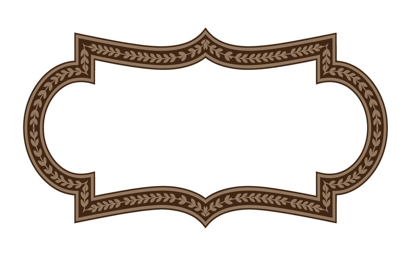 Elegant Brown Frame with Leaf Pattern for Invitations Certificates or Decorative Purposes on a White Background vector