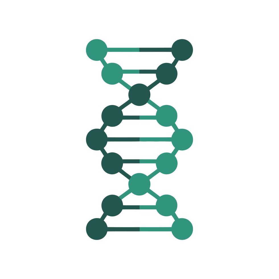 Green Gradient DNA Molecule Structure on White Background for Science Biology Medicine and Genetic Research and Development Concepts and Applications vector