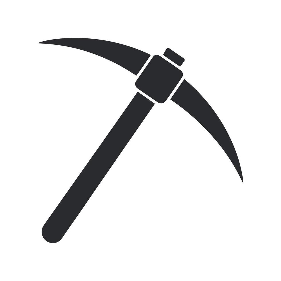 Monochrome Illustration of a Pickaxe Tool for Mining and Construction Work Isolated on a White Background Simple and Modern vector