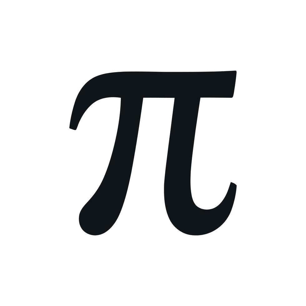 Pi Symbol in Black on a White Background Mathematical Constant Irrational Number Archimedes Constant Ratio of Circumference to Diameter vector