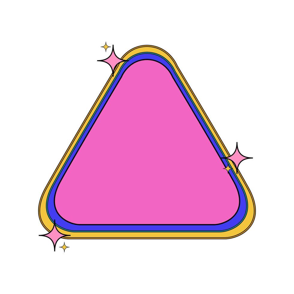Pink Triangle Frame with Blue and Yellow Borders vector
