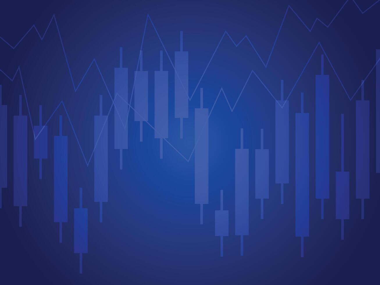 Financial chart with stock market graph in blue light background. . vector