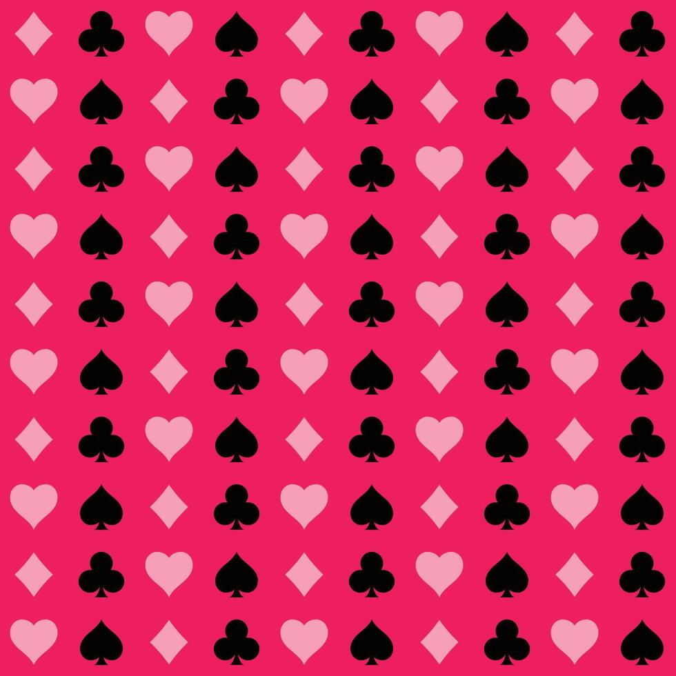 Pattern with card suits background. illustration vector