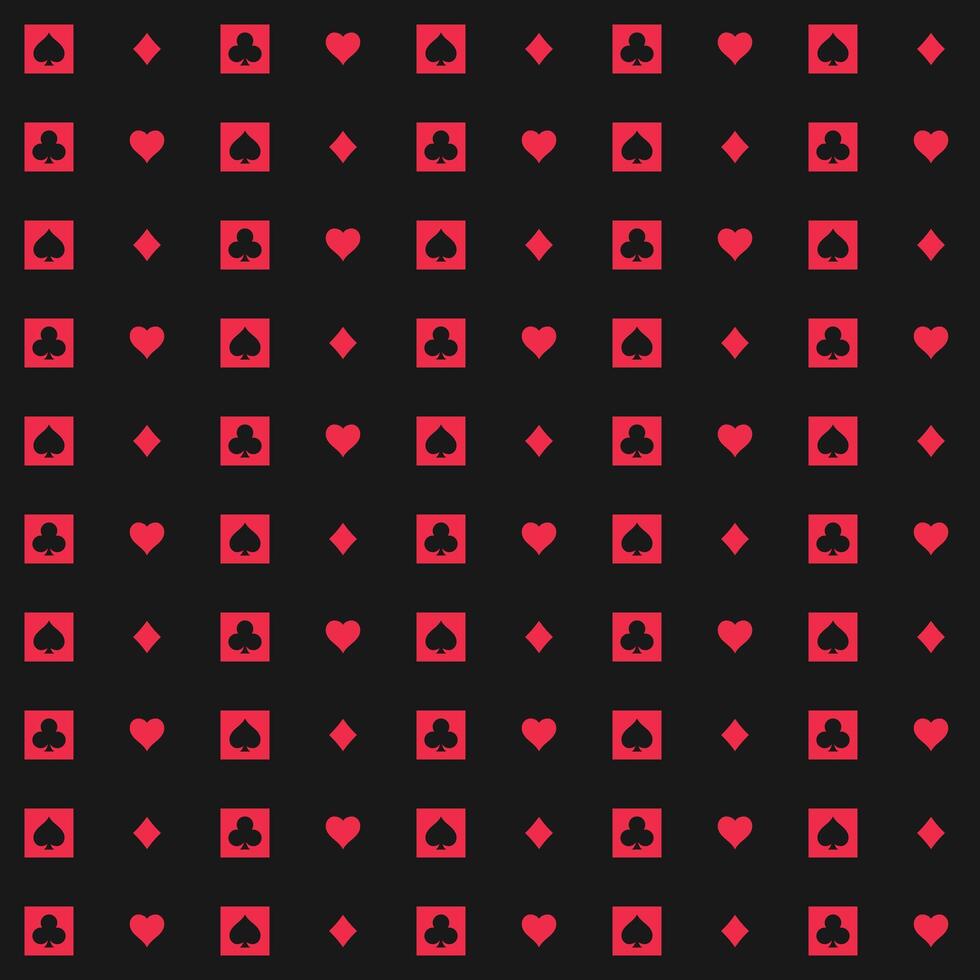 Pattern background with playing card suits. Hearts, Spades, Diamonds, Clubs. . vector