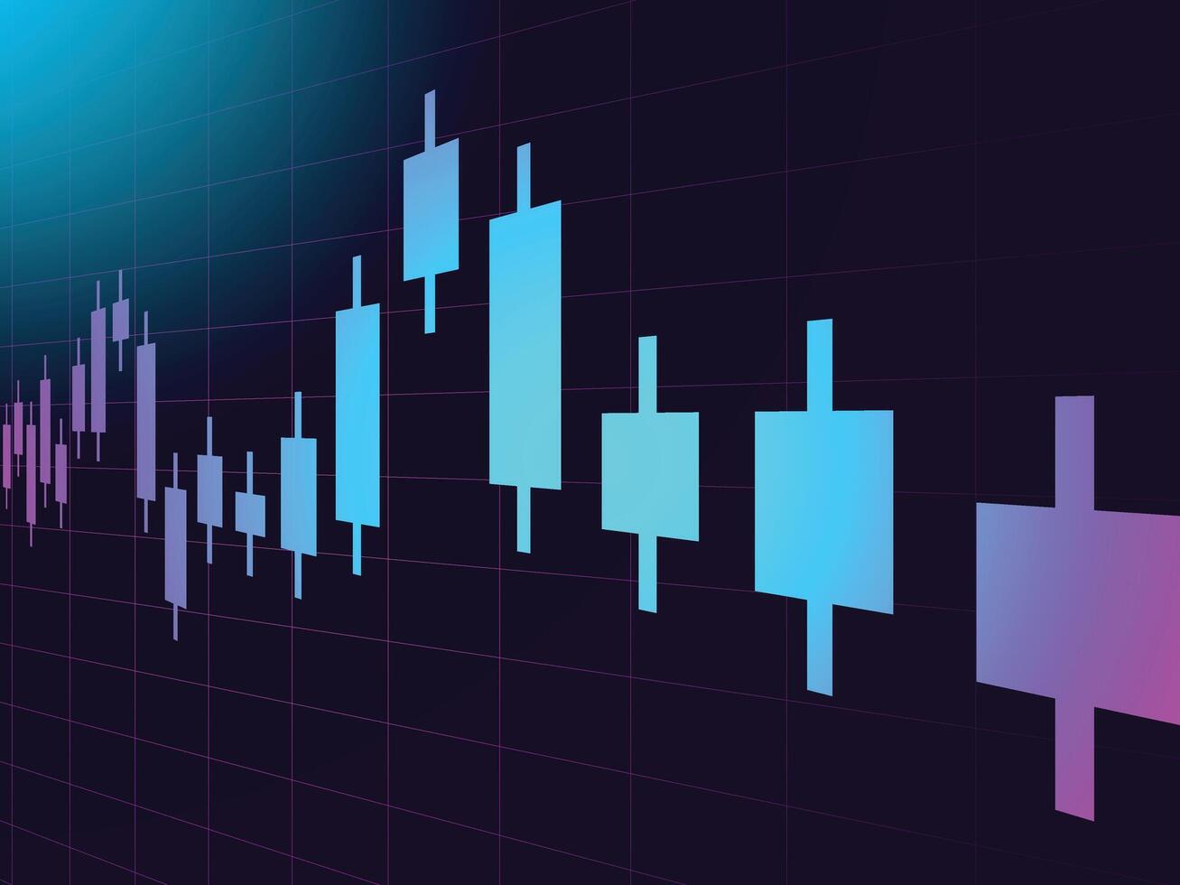 Business candle stick graph, financial technology, exchange market and economic data. vector