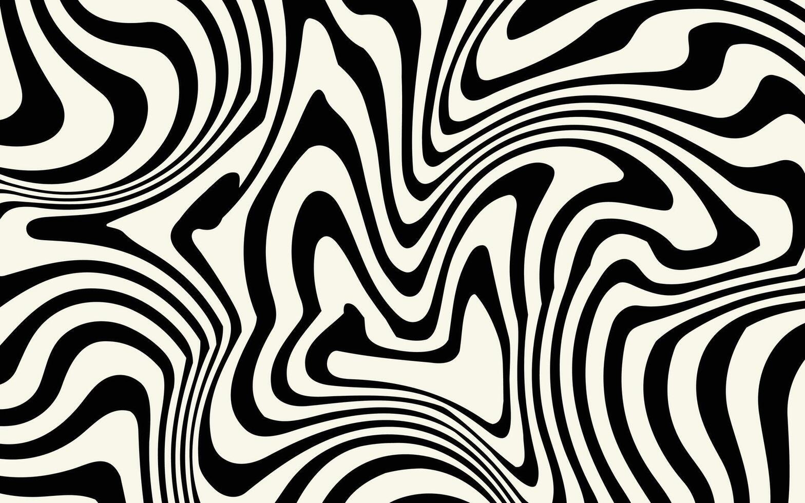 abstract liquid lines wavy background. Simple black and white . vector