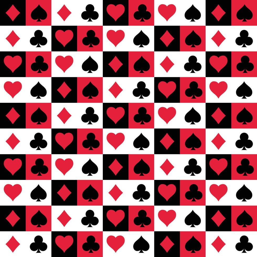 Playing card suits signs pattern background. illustration vector