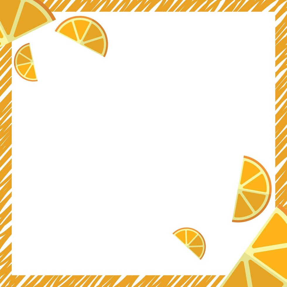 Orange fruits sliced background template design. vector