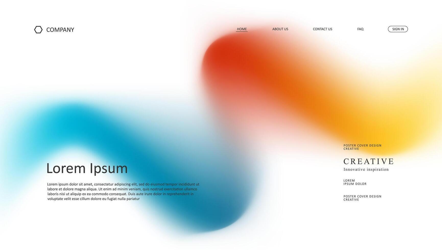landing page with trendy gradient mesh background vector