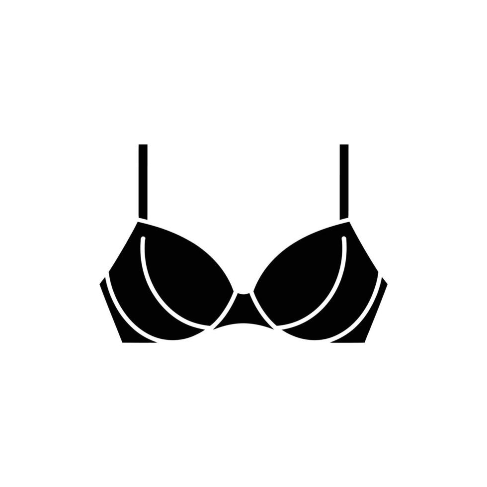 Simple black bra icon illustration vector