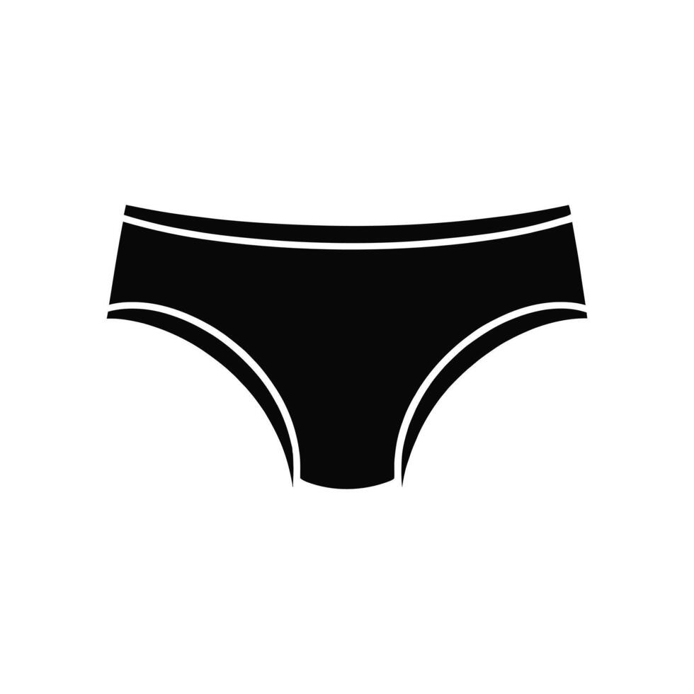 Simple black silhouette of womens underwear vector