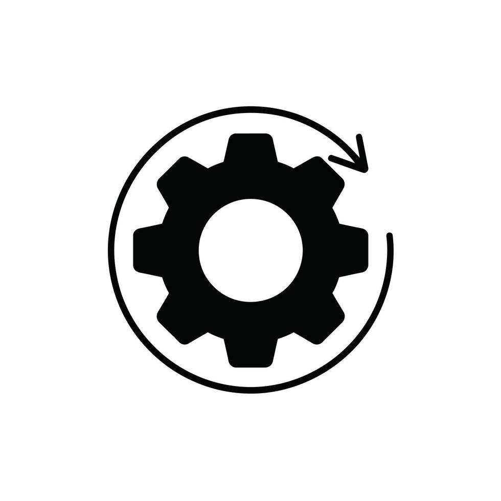 Gear icon rotating continuous improvement vector