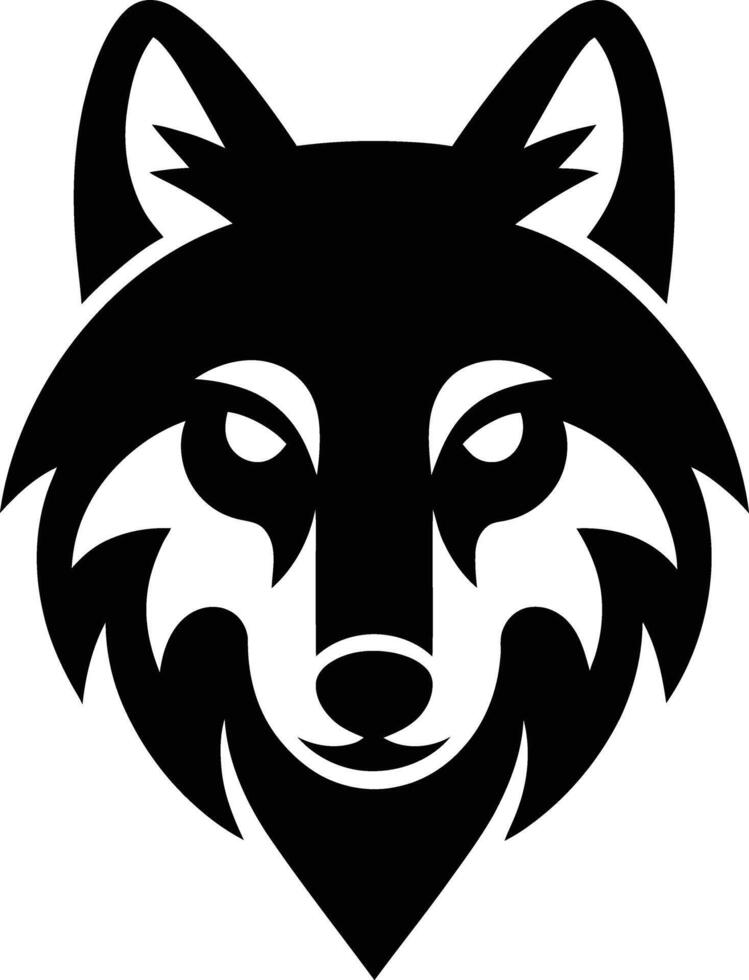 Stylized wolf head graphic design vector