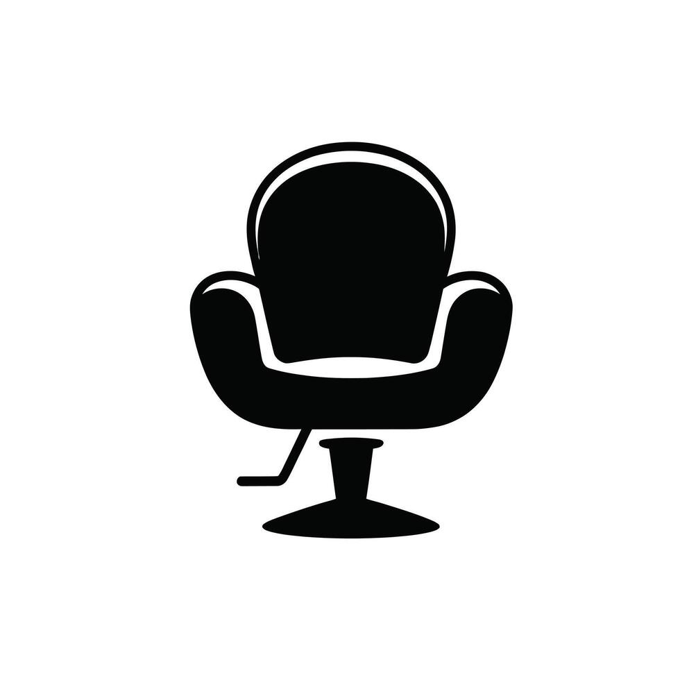 Stylish black barber chair icon illustration vector