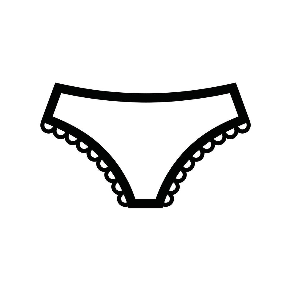 Lace trimmed womens underwear icon vector